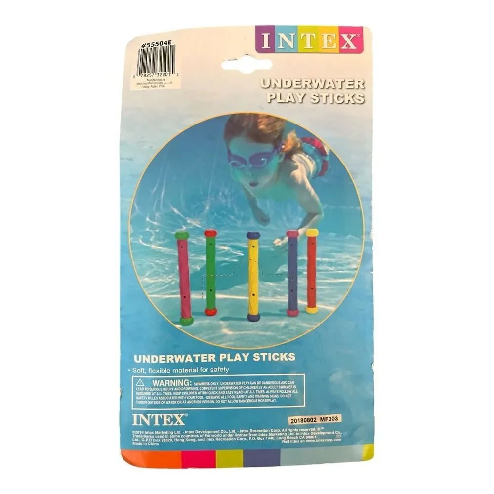 Intex Underwater Play Sticks Multicolor Dive Toys Swimming Pool Pack of 5